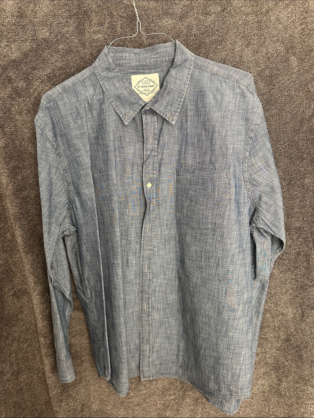 St. John's Bay Light Blue Button-Down Chambray Shirt